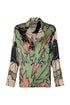 Noches De Luna Satin Silk Shirt / Sage Gladiolos Garden